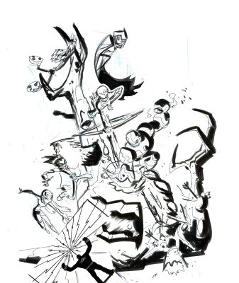 Dave Bullock Hand-Drawn Comic Illustration for Covers and Book DC H15