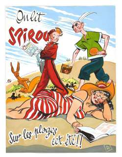  - Lot 79: Al SEVERIN Né en 1963 On lit Spirou sur la plage....
                                