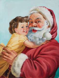 George Hinke published holiday painting of Santa Claus and child. | Profiles in History