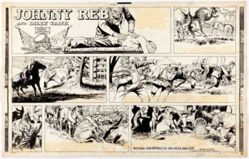 Jack Kirby And Frank Giacoia | Johnny Reb and Billy Yank Sunday Comic Strip Original Art dated 9-8-57 (New York Herald Tribune, 1957). | Heritage