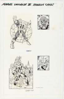 Jeff Johnson and Terry Austin - Marvel Universe III Trading Card #124 and #134 Illustrations Original Art (Impel/Skybox, 1992).