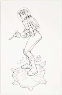 Gene Gonzales - Space Girl Specialty Illustration Original Art (2009)....