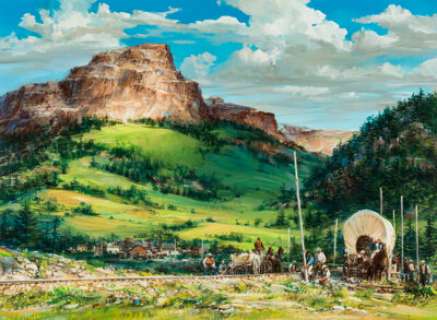 John Conrad Berkey "Wyoming Telegraph Road" Painting Original Art (undated).... | Heritage