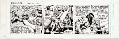 Ernie Chan | Conan the Barbarian Daily Comic Strip Original Art dated 11-29-78 (Register and Tribune Syndicate, 1978... | Heritage
