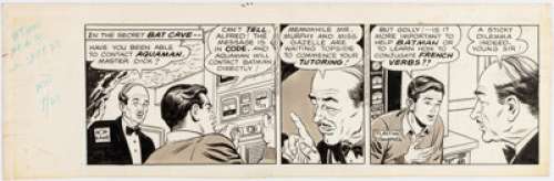 Plastino, Al | Al Plastino Batman Daily Comic Strip Original Art dated 9-23-68 (Ledger Syndicate/National Periodical, 1968).... | Heritage