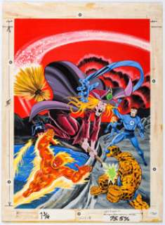 Whitman Artist | Whitman Artist Fantastic Four Meet "The Witch" Coloring Book Cover Original Art (Whitman, 1977).... | Heritage