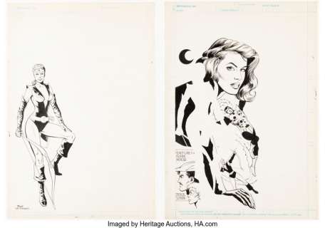 Bové, Steven - Steven Bové and Dick Giordano Who‘s Who: Update ‘87 #4 Moonbow Illustration Original Art Group of 2 (DC, 1987).... (Total: 2 Original Art)