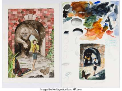 Doran, Colleen | Colleen Doran A Distant Soil #25 "Troll Bridge" Title Page/Cover and Steve Rude Color Study Original Art (Image, 1... (Total: 2 Original Art) | Heritage