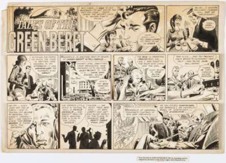 Kubert, Joe - Joe Kubert Tales of the Green Beret Sunday Comic Strip Original Art dated 7-16-67 (Chicago Tribune Syndicate, 1967...