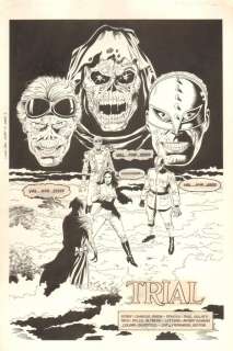 Paul Gulacy - valkyrie #3 p.? - zombie airboy, grim reaper, valkyrie 100% title splash - 1987