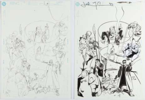 McCrea, John - John McCrea The Comics Journal #207 Cover and Preliminary Sketch Original Art Group of 2 (Fantagraphics, 1998).... (Total: 3 Original Art)