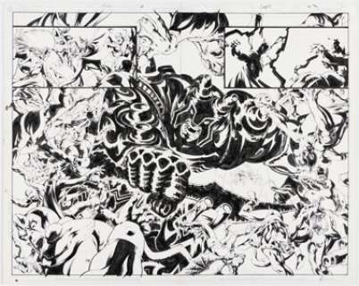 McKone, Mike - Mike McKone and and Cam Smith Superman vs. Darkseid: Apokolips Now! #1 Double-Splash Page 18-19 Original Art (DC, ...