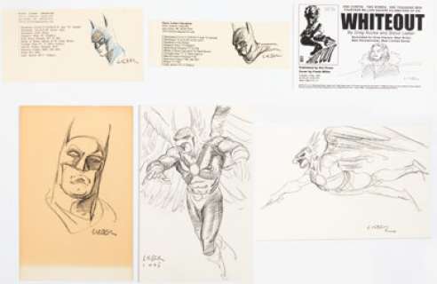 Lieber, Steve - Steve Lieber - Batman, Hawkman, and Whiteout Sketches Original Art Group of 6 (c. 1990s-2000s).... (Total: 6 Original Art)