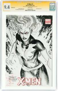 Freddie Williams II - X-Men #1 Sketch Cover - Signature Series Original Art (Marvel, 2010) CGC NM 9.4 White pages....