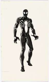 Al Milgrom - The Spectacular Spider-Man Symbiote Spider-Man Corner Box Illustration Original Art (Marvel, 1984-1985).