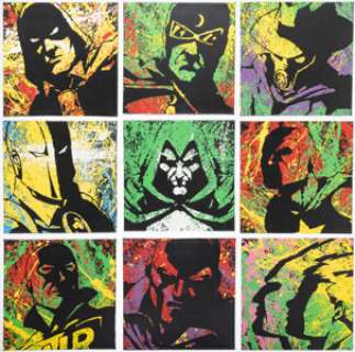 Jim Calafiore - Justice Society of America Pop-Art Paintings Original Art Group of 9 (2012). (Total: 9 Original Art) | Heritage