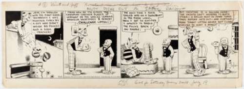Al Smith (as Bud Fisher) - Mutt and Jeff Daily Comic Strip Original Art dated 7-19-30 (H.C. Fisher, 1930).