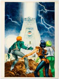 Neal McPheeters Omega Men #36 Cover Painting Original Art (DC, 1986).