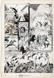 Ed Hannigan and Jim Mooney Planet of the Apes #5 Double Page Spread 6-7 Original Art (Marvel, 1975). (Total: 2 Items) | Heritage