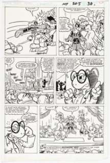 Ron Zalme and Pierre Fournier Marvel Tales #205 Spider-Ham Story Page 5 Original Art (Marvel, 1987).