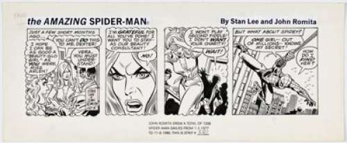 John Romita Sr. The Amazing Spider-Man Daily Comic Strip Original Art dated 10-5-78 (Marvel/Register & Tribune Syndicate Inc., 1978). | Heritage