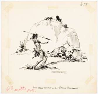 Roy G. Krenkel Tarzan Triumphant Paperback Novel Title Page Illustration Original Art (ACE Books, 1963). | Heritage