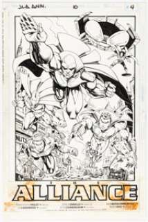 Sergio Cariello and Nick Napolitano Justice League America Annual #10 Splash Page 4 Original Art (DC, 1996). | Heritage