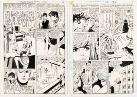 Ric Estrada and Vince Colletta Falling in Love #113 Near Complete Story "Please, Please, Don’t Tell Him About Me!" Original Art Group of 10 (DC, 1970). (Total: 10 Original Art) | Heritage
