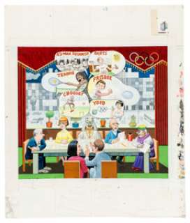 Al Jaffee MAD #382 Olympics Inside Back Cover "Fold-In" Illustration Original Art (EC, 1999). | Heritage