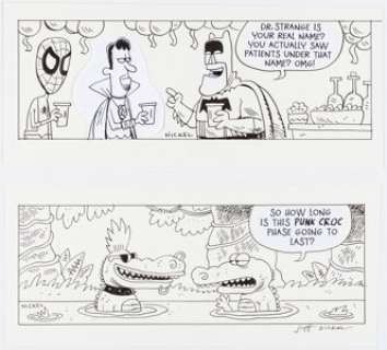 Scott Nickel Eek! Daily Comic Strip Original Art Group of 2 (undated). (Total: 2 Original Art)