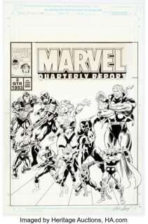 John Buscema and Greg Adams Marvel Quarterly Report #3 Cover Original Art (Marvel, 1993). (Total: 4 Items) | Heritage