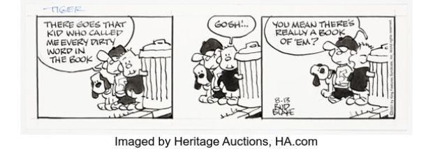 Bud Blake Tiger Daily Comic Strip Original Art dated 8-13-01 (King Features Syndicate, 2001).