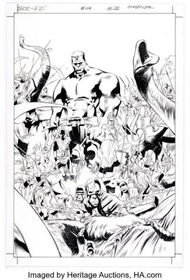 Greg Tocchini and Oclair Albert Marvel 1602: New World #4 Splash Page 22 Original Art (Marvel, 2005).