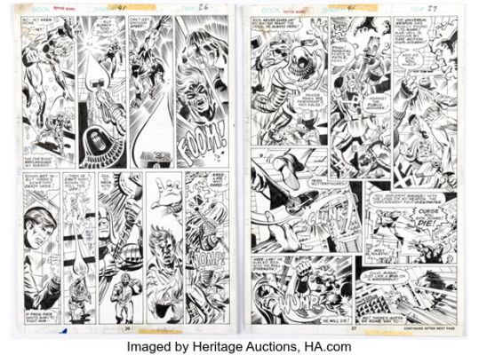 Al Milgrom Captain Marvel #41 Story Pages 15-16 Original Art (Marvel, 1975). (Total: 2 Original Art) | Heritage