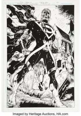 Eddy Barrows and Ruy José Blackest Night: Superman #1 Kal-L First Full Appearance as Black Lantern Splash Page 10 Original Art (DC, 2009). (Total: 2 Items) | Heritage
