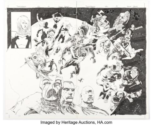 Declan Shalvey Thunderbolts #163.1 Double Page Spread 12-13 Original Art (Marvel, 2011). (Total: 2 Original Art)
