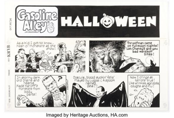 Jim Scancarelli Gasoline Alley Sunday Comic Strip Original Art dated 10-30-94 (Tribune Media Services, 1994).