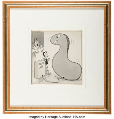 Marge Buell The Saturday Evening Post Vol. 208 #8 Little Lulu Single Panel Comic Strip Original Art (Curtis Publishing, 1935). | Heritage