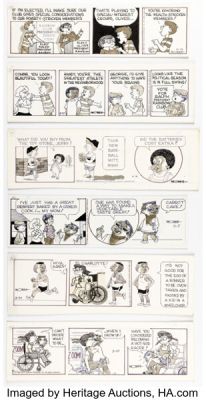 Morrie Turner Wee Pals Daily Comic Strips Original Art Group of 6 (North American Syndicate, inc. 1988-89). (Total: 6 Original Art)