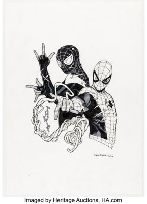Sara Pichelli - Miles Morales and Peter Parker Spider-Man Illustration Original Art (2024). | Heritage