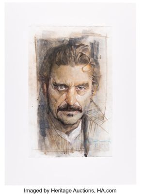 Bill Sienkiewicz - Ian McShane as Al Swearengen from Deadwood Illustration Original Art (2017). | Heritage