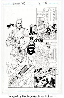 Chris Batista and Rich Perrotta Booster Gold #41 Story Page 6 Original Art (DC, 2011).