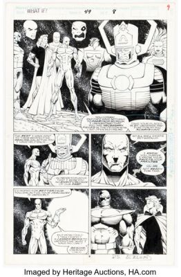 Scott Clark, Kevin West, and Pam Eklund What If...? #49 Infinity Gauntlet Story Page 8 Original Art (Marvel, 1993).
