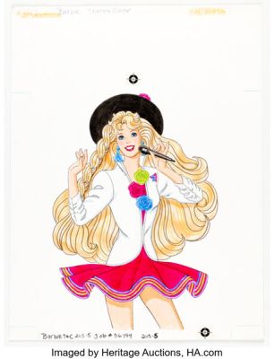 Coloring Book Artist Barbie Trace & Color Cover and Coloring Page Illustrations Original Art Group of 15 (Golden Books, 1990). (Total: 15 Items) | Heritage