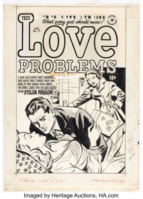 Al Avison True Love Problems and Advice Illustrated #19 Cover Original Art (Harvey, 1953). | Heritage