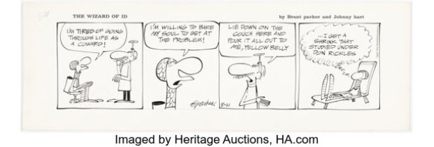 Brant Parker The Wizard of Id Daily Comic Strip Original Art dated 8-21-73 (Field Enterprises, 1973). | Heritage