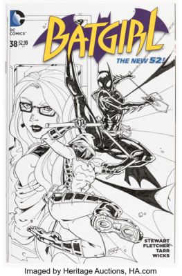 Travis Mercer Batgirl #38 Sketch Edition Original Art (DC, 2015) Condition: NM. | Heritage