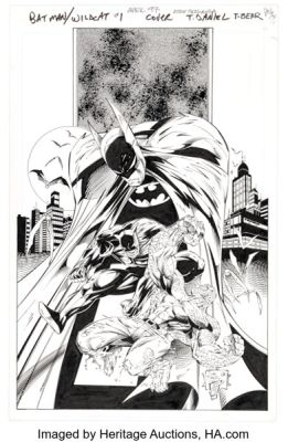 Tony Daniel and Art Thibert Batman / Wildcat #1 Cover Original Art (DC, 1997). | Heritage