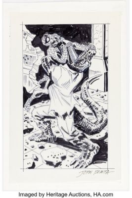John Romita Sr. Spider-Man 2: Enter: Electro The Lizard Video Game Concept Illustration Original Art (Marvel/Activision, 2001). | Heritage