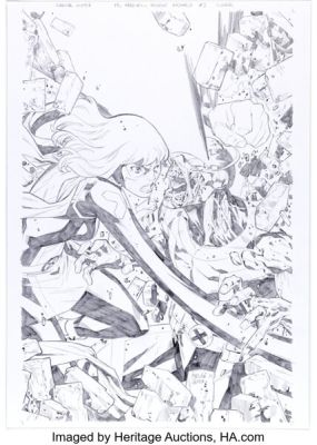 Carlos Gómez Ms. Marvel: Mutant Menace #3 Zombie Cyclops Cover Pencils Original Art (Marvel, 2024). | Heritage